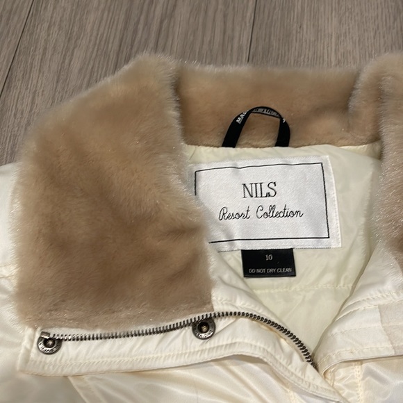 Cream Ski Winter Coat with Faux Fur Trim - Picture 2 of 6